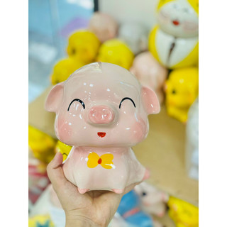 Heo/lợn đất tiết kiệm Sz TO 16cm , hũ tiết kiệm gốm sứ Bát Tràng