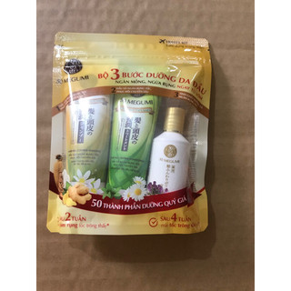 Bộ mini 3 bước dưỡng da đầu 50 megumi 39ml Dầu gội, xả, tinh chất dưỡng