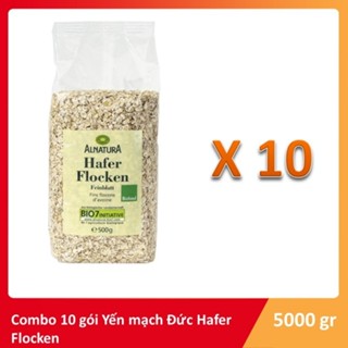 【Combo 10 gói  Yến mạch Đức Hafer Flocken Bio Alnatura cán vỡ / cán dẹt - 10 Gói