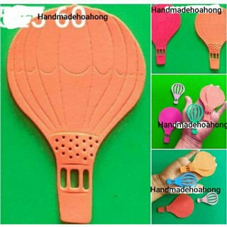 4 - 6 Khinh khí cầu 7 x 4.1cm, nhiều màu - Hình trang trí thiệp, phong thư, bưu thiếp, bao thư, bao lì xì