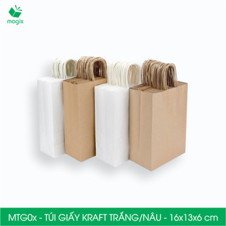 MTG0 MTG0T - 16x13x6cm - Combo 25 túi giấy Kraft Nhật cao cấp