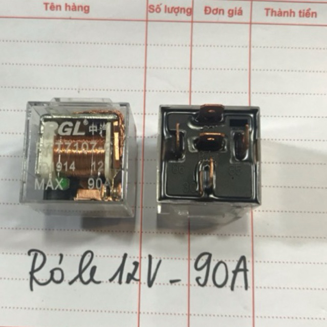 Rơ le 12V-5 chân 90A