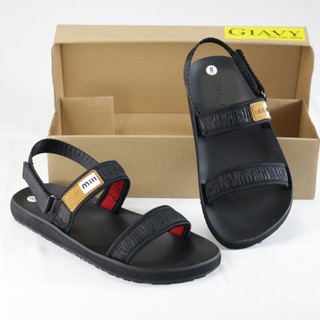  Giày sandal nữ shop Gia Vy quai 2 dây ngang mới nhất năm   Giavy dép quai hậu SK57 màu đen đế cao su đi học xinh xắn   