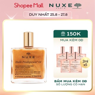 [MÃ CRM178HB2 GIẢM 10%] Dầu khô có nhũ Nuxe Huile Prodigieuse Shimmering Dry Oil 50ml