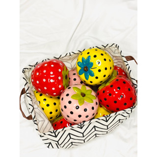 Heo đất tiết kiệm cho bé , lợn đất  siêu đẹp Dáng Quả Dâu Cực Đẹp Dùng Decor Quà Tặng, ống heo gốm sứ Bát Tràng