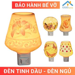 Đèn xông tinh dầu cắm điện kiểu đèn ngủ thơm phòng khử mùi đuổi muỗi gốm sứ Bát Tràng mã 25003