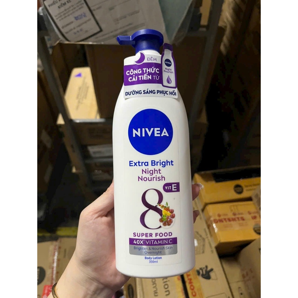 (mẫu mới) Dưỡng thể trắng da Nivea ban đêm - 350ml