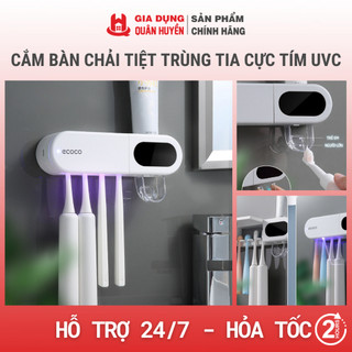 Cắm bàn chải tiệt trùng, máy khử khuẩn kèm nhả kem bằng tia cực tím UVC