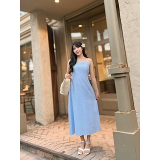 Đầm 2 dây maxi dáng dài thắt nơ eo Q3 - Orimi