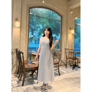 Đầm 2 dây maxi dáng dài thắt nơ eo Q3 - Orimi
