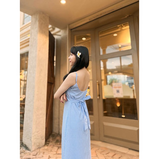 Đầm 2 dây maxi dáng dài thắt nơ eo Q3 - Orimi