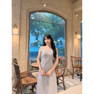 Đầm 2 dây maxi dáng dài thắt nơ eo Q3 - Orimi