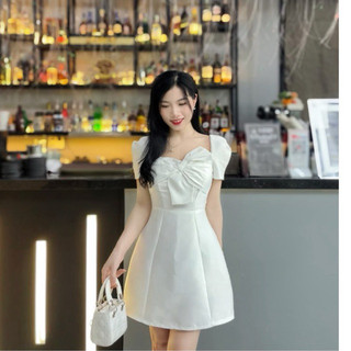 Váy dự tiệc , váy thiết kế kiểu thắt nơ form A sang chảnh thanh lịch [M030]