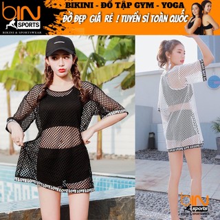 Aó khoác ngoài bikini đồ bơi chất liệu thun lưới co giãn form rộng thoải mái Bin Sports ALU002