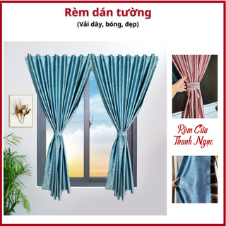 Rèm Dán Tường Vải Gấm Bóng Trơn Hoa Văn Nổi Dệt Ba Lớp Dày Bóng Cản Nắng Tốt