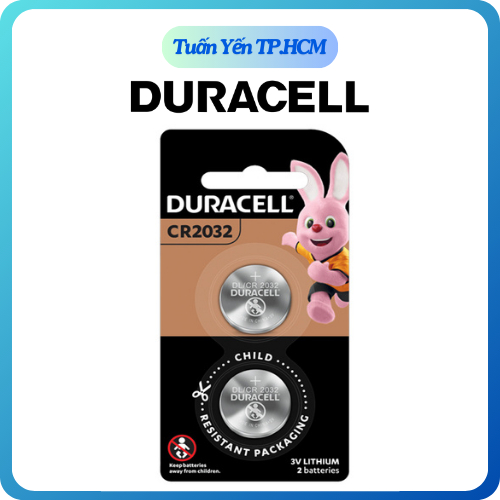 Pin nút áo CR2032 Duracell 3V vỉ 2 viên - Hàng chính hãng