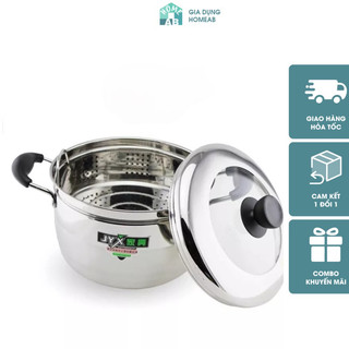 Nồi Inox Hàn Quốc Kèm Vỉ Hấp Xôi, Nồi Hấp Inox Nhiều Kích Thước, Nồi Inox Cao Cấp Tặng Kèm Vỉ Hấp Tháo Rời Linh Hoạt
