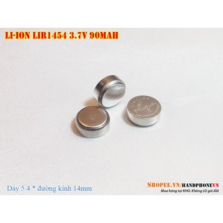 Pin Cúc Nút Li-ion LIR1454 3.7V 90mAh cho Tai Nghe Bluetooth, Máy Trợ Thính, Máy Trợ Giảng có thể sạc lại