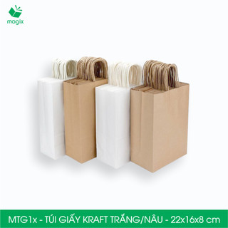 MTG1 MTG1T - 22x16x8cm - Combo 25 túi giấy Kraft Nhật cao cấp