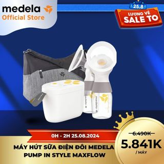 Máy hút sữa Medela Pump in style MaxFlow | Máy hút sữa điện đôi có túi xách và bộ bảo quản lạnh.