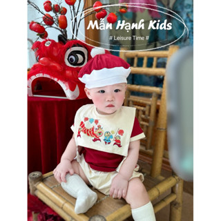 Set đồ tết trung thu cho bé đồ bé trai kèm yếm mũ nồi siêu đáng yêu [ Hàng Thiết kế ]