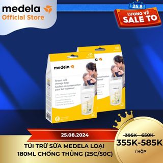 Túi trữ sữa | Medela loại 180ml - Chống thủng | Có thể đặt nằm ngang hoặc dựng đứng