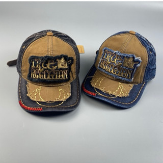 Nón lưỡi trai vải Jean thêu TRUE - reli gion thời trang nam - mũ kết rin vá tua thêu Địa U