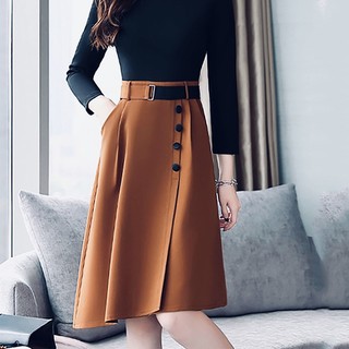 Chân váy công sở dáng xòe, tà đắp trẻ trung, năng động  - Thời trang công sở nữ VannhShop CV0021