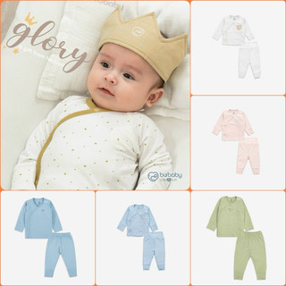 Bộ dài tay cài chéo bambus Bu BaBy dành cho bé trai bé gái sơ sinh mềm mại