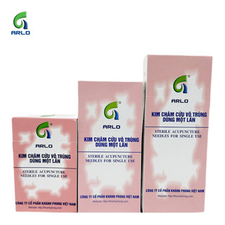 Kim Châm Cứu ARLO Khánh Phong vô trùng dùng 01 lần - Chính hãng Khánh Phong - Vỉ 05 kim- 100 kim/hộp