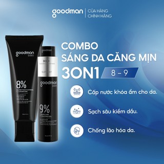 Combo Sữa Rửa Mặt, Gel Dưỡng Ẩm 3ON1 GOODMAN Dưỡng Da Cấp Ẩm Chuyên Biệt Dành Cho Nam