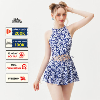 Đồ bơi Nữ BIKINI PASSPORT kiểu Một mảnh Váy yếm cách điệu- màu Xanh Navy - BS349_NV
