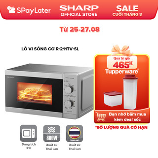 [Hàng mới về 2023] Lò vi sóng Cơ R-211TV-SL/BK 21L [ Công Suất 800W, 5 Mức Công Suất] -  Bảo Hành 12 tháng