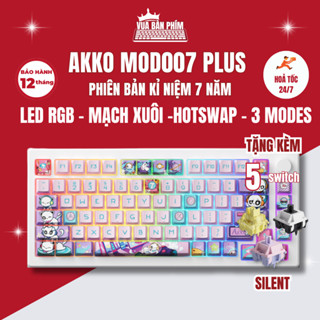 [Hàng Sẵn] Bàn phím cơ không dây Akko Mod007 | mod007 mạch xuôi, núm xoay, gasket mount, keycap PBT doubleshot