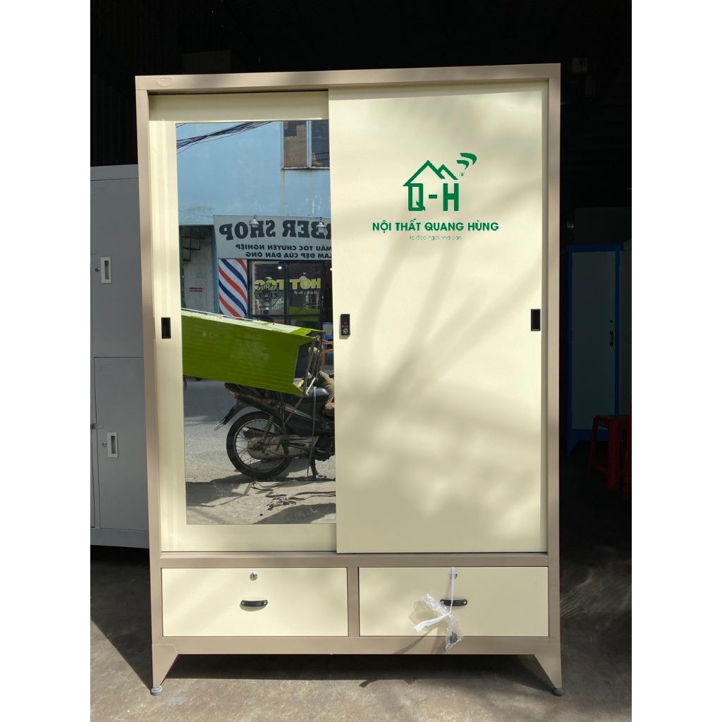 TỦ SẮT SƠN TĨNH ĐIỆN 2 CÁNH CỬA LÙA CAO CẤP
