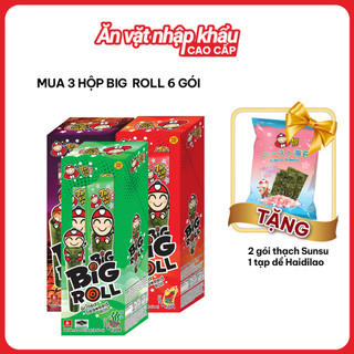 [MUA 3 HỘP TẶNG 1 GÓI SS 6G] Snack Rong Biển Ăn Liền Thái Lan Taokaenoi BIG ROLL Nhiều Vị (Hộp 3g x 6 Gói)