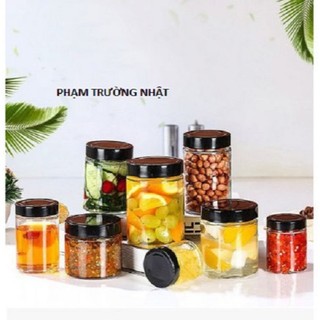 Hũ thủy tinh trụ tròn nắp thiết bản dày | 100ml 220ml 280ml 380ml 500ml
