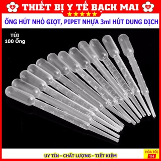 Ống Hút Nhỏ Giọt Pipet Nhựa 3ml - Dụng Cụ Ống Hút Cho Bé Uống Sữa [Bịch 500 Cái]