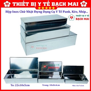 Hộp Inox Chữ Nhật Đựng Dụng Cụ Các Cỡ