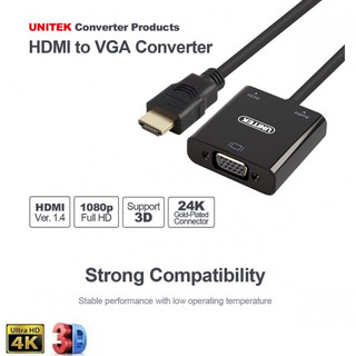 CÁP CHUYỂN HDMI SANG VGA + AUDIO UNITEK Y6333( Y-6333 UNITEK) Cáp xịn dùng cho màn hình máy chiếu