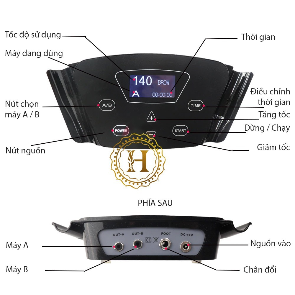 Máy Phun Xăm Kỹ Thuật Số Black Pearl 3 Cao Cấp