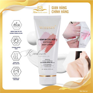 Kem Dưỡng Thể Trắng Da Chống Nắng WHISIS  Premium Collagen Whitening Body Lotion spf50+pa++++ 200ml