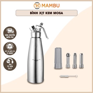 [Sỉ] Bình xịt kem Mosa 0.5L nắp inox - Thiết bị máy móc pha chế