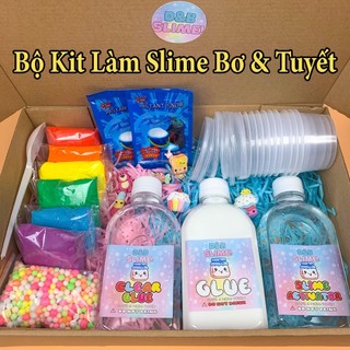 Bộ Kit Làm Slime Bơ/Slime Mây/Clear Slime Cầu Vồng (Butter&Cloud&Clear Slime) 36 Món Đầy Đủ Nhất - Kèm Charm và HDSD