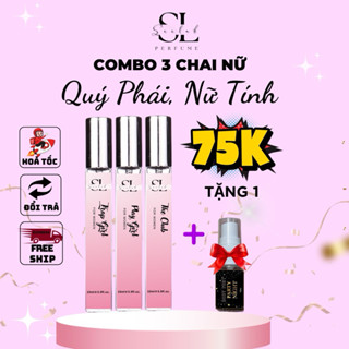  Combo 3 chai nước hoa nữ 10ml MỚI - Quý phái Nữ tính Lịch thiệp - Seelab 
