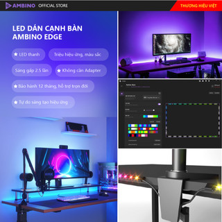 Bộ LED cạnh bàn Ambino Edge - Đèn LED nháy theo nhạc ARGB - Tự do sáng tạo hiệu ứng
