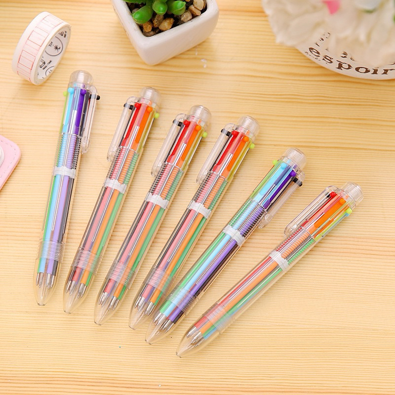 Set 3 Bút bi 6 ngòi 8 ngòi  6 màu 8 màu trong suốt bút bi 8 trong 1 bút bi 6 trong 1 bút học sinh bú