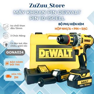 Máy Khoan Pin Dewalt Pin15C, Pin10C Kèm Phụ Kiện, Không Chổi Than Đầu 13mm, 3 Chức Năng Bắn Vít Rút Lõi - GONA024