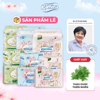 Băng vệ sinh chiết xuất thảo dược Kamina siêu mỏng nhẹ giúp ngăn mùi, khô thoáng hiệu quả