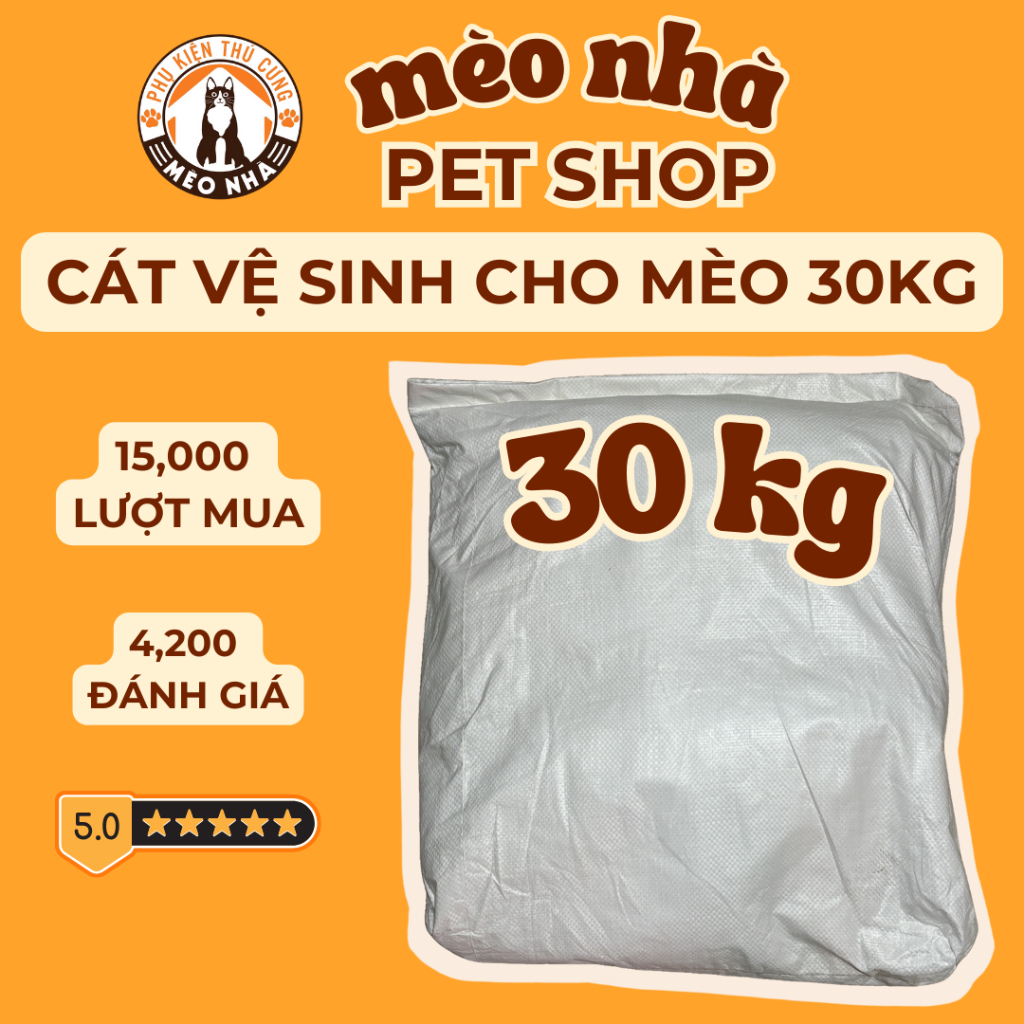 Cát vệ sinh cho mèo 30kg( bao xá ) không mùi tiết kiệm